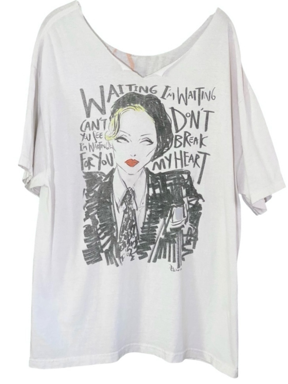 Madonna Celebration Tour Justin Teodoro Graphic Tee XL Raw Neck Oversized - Picture 2 of 9